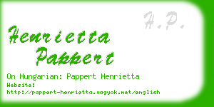 henrietta pappert business card